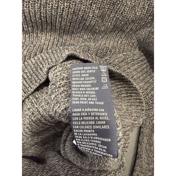 Nautica Charcoal Textured Knit Collard Pullover Crew Sweater Men's XL - Picture 8 of 8